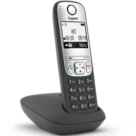 Gigaset A690 - Teléfono Inalámbrico DECT Analógico con Manos Libres, Bloqueo de Llamadas, Pantalla Grande Iluminada de 2 Pulgadas, Agenda 100 Contactos, ECO DECT - Negro